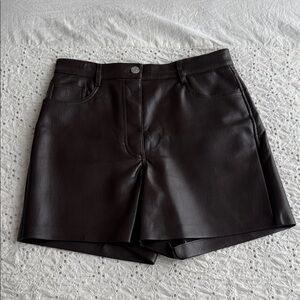 Wilfred Women's Black Leather Shorts